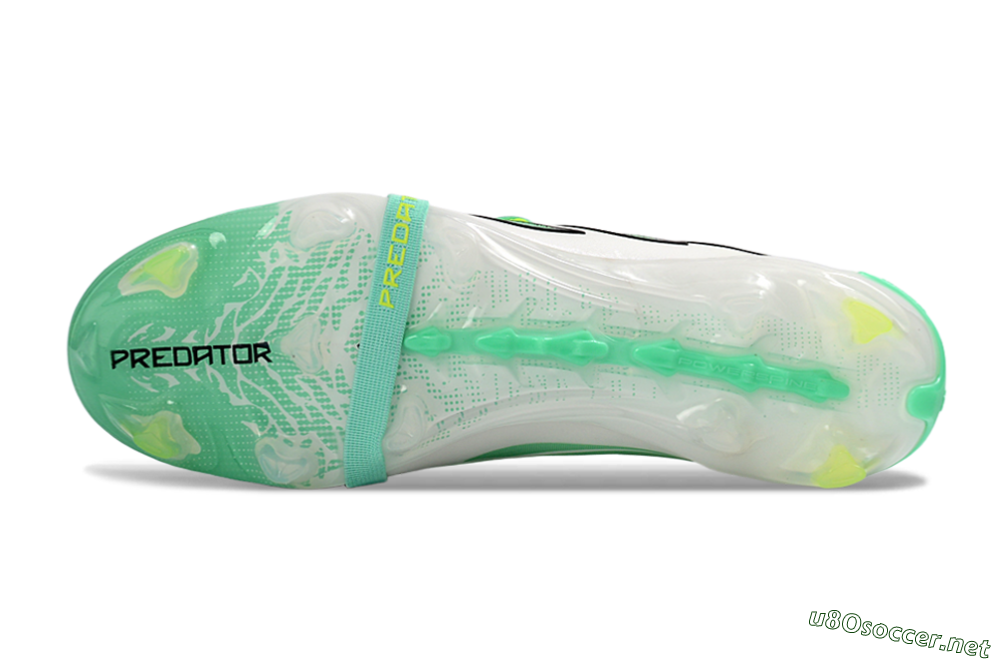 Unisex Adidas Predator 26 Elite Fold-Over Tongue FG Football Boots - Aqua/Mint Green/Fluorescent Yellow 7