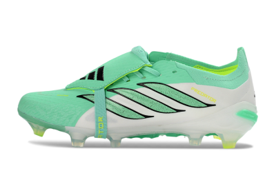 Unisex Adidas Predator 26 Elite Fold-Over Tongue FG Football Boots - Aqua/Mint Green/Fluorescent Yellow