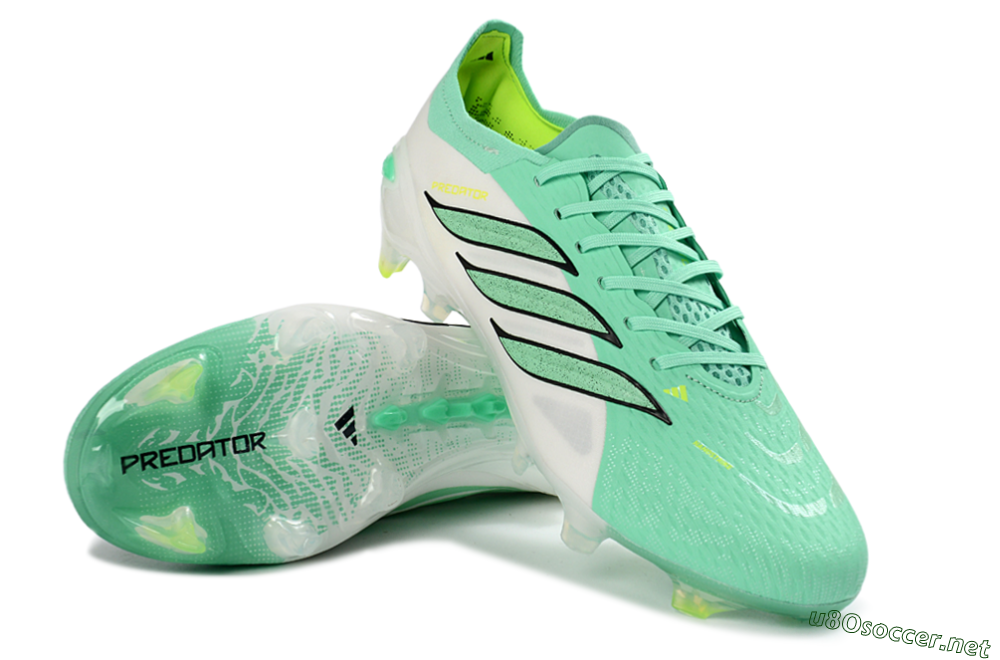 Unisex Adidas Predator 26 Elite FG Football Boots - Aqua/Lime Green/Black 3
