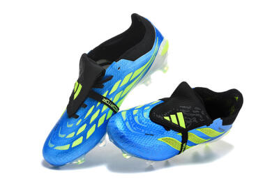 Men's Adidas Predator 26 Elite Fold-Over Tongue FG Football Boots - Blue/Electric Blue/Lime Green