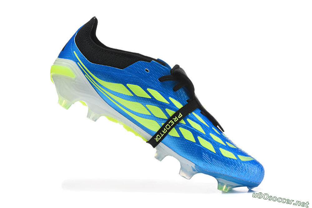 Men's Adidas Predator 26 Elite Fold-Over Tongue FG Football Boots - Blue/Electric Blue/Lime Green 7