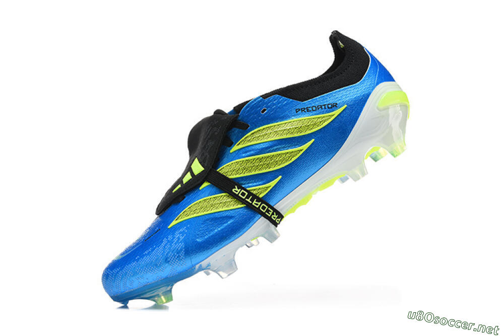Men's Adidas Predator 26 Elite Fold-Over Tongue FG Football Boots - Blue/Electric Blue/Lime Green 8