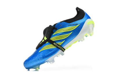 Men's Adidas Predator 26 Elite Fold-Over Tongue FG Football Boots - Blue/Electric Blue/Lime Green