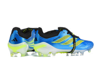 Men's Adidas Predator 26 Elite Fold-Over Tongue FG Football Boots - Blue/Electric Blue/Lime Green