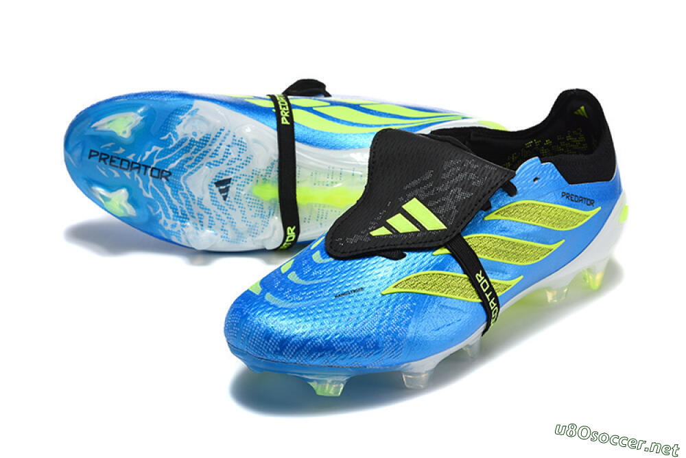 Men's Adidas Predator 26 Elite Fold-Over Tongue FG Football Boots - Blue/Electric Blue/Lime Green 3