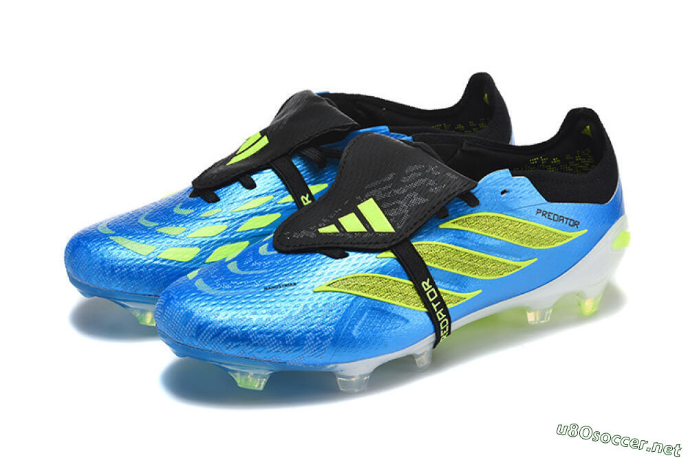 Men's Adidas Predator 26 Elite Fold-Over Tongue FG Football Boots - Blue/Electric Blue/Lime Green 5