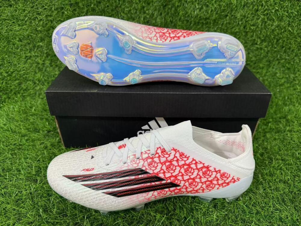 Unisex Adidas F50 Elite FG Football Boots - White/Rose Pink/Black