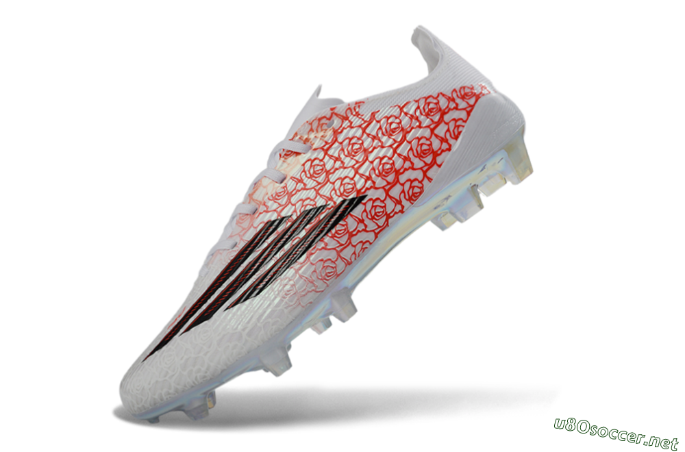 Unisex Adidas F50 Elite FG Football Boots - White/Crimson Rose/Black 6