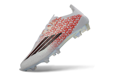 Unisex Adidas F50 Elite FG Football Boots - White/Crimson Rose/Black 