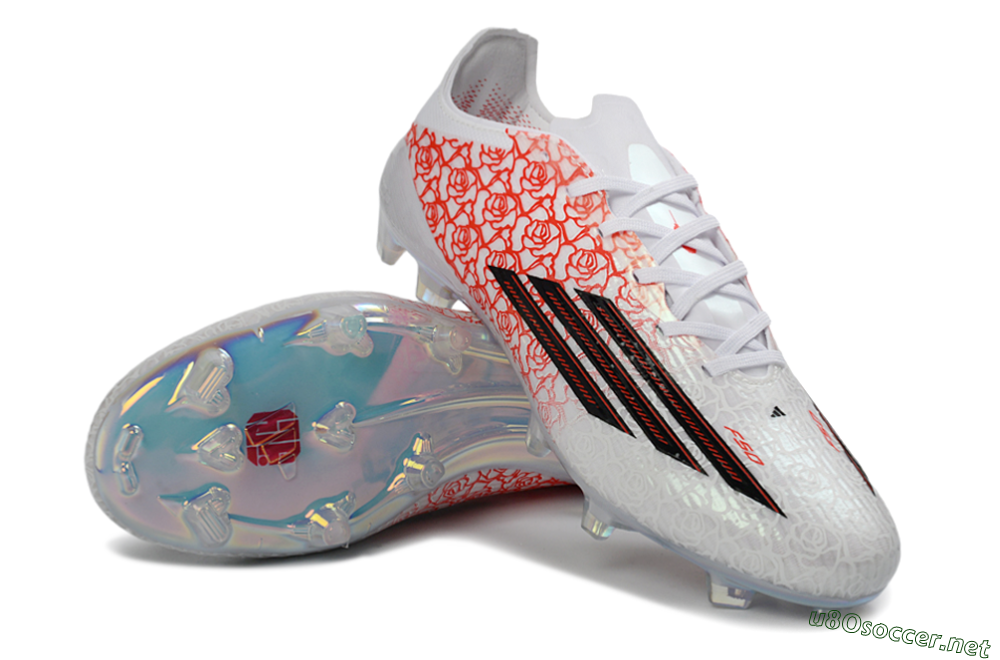 Unisex Adidas F50 Elite FG Football Boots - White/Crimson Rose/Black 4