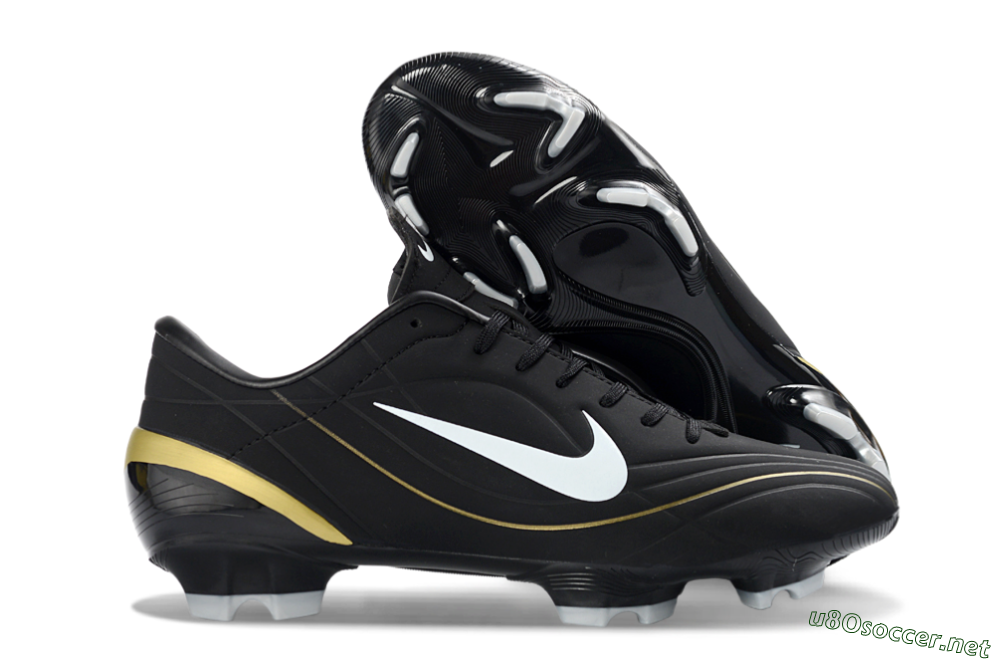 Men's Nike Mercurial Vapor R9 FG Football Boots - Black/Gold Accent/White Detail 2