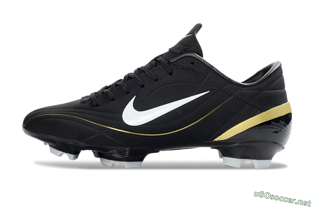 Men's Nike Mercurial Vapor R9 FG Football Boots - Black/Gold Accent/White Detail 0