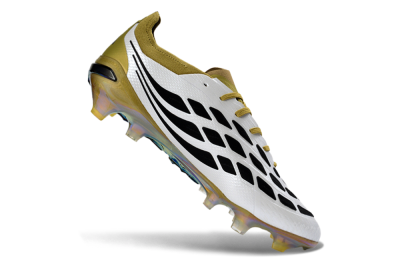 Unisex Adidas Predator 26 Elite FG Football Boots - White/Gold/Black