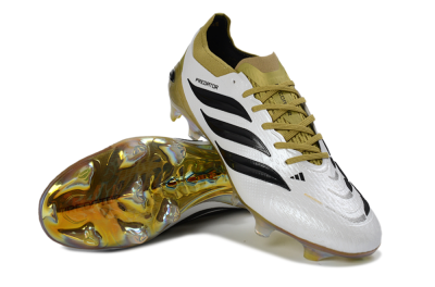 Unisex Adidas Predator 26 Elite FG Football Boots - White/Gold/Black