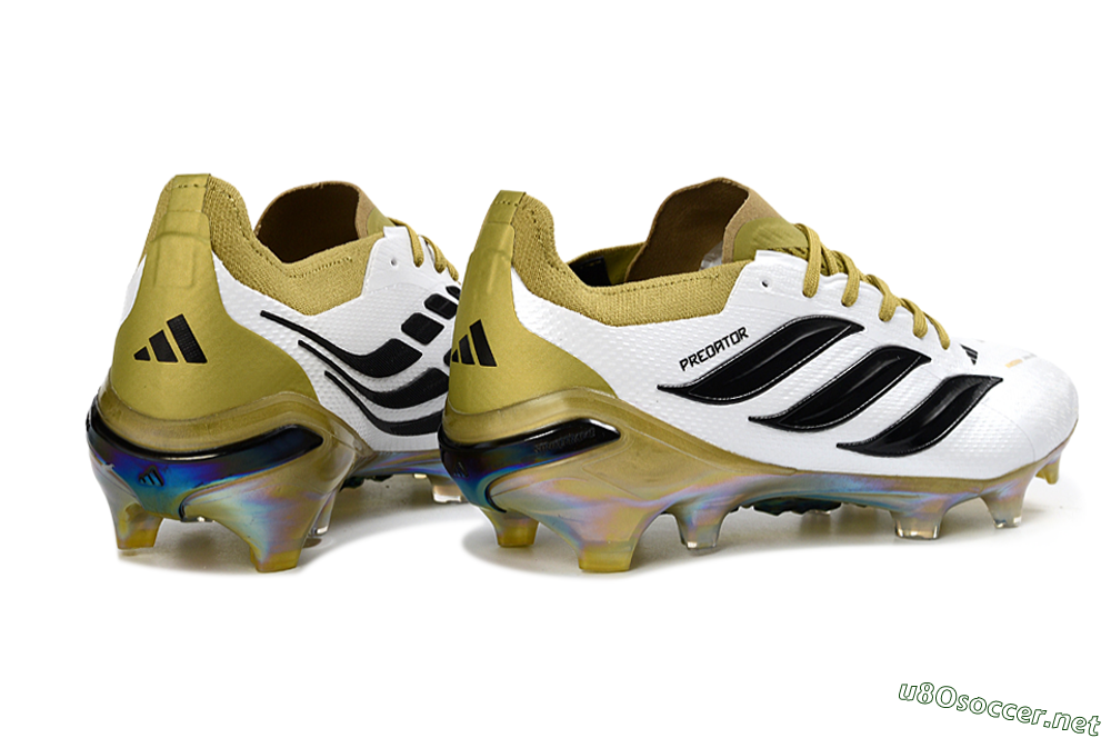 Unisex Adidas Predator 26 Elite FG Football Boots - White/Gold/Black 6