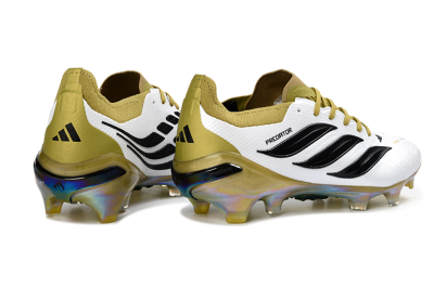 Unisex Adidas Predator 26 Elite FG Football Boots - White/Gold/Black