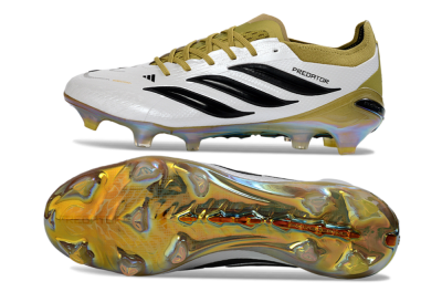 Unisex Adidas Predator 26 Elite FG Football Boots - White/Gold/Black