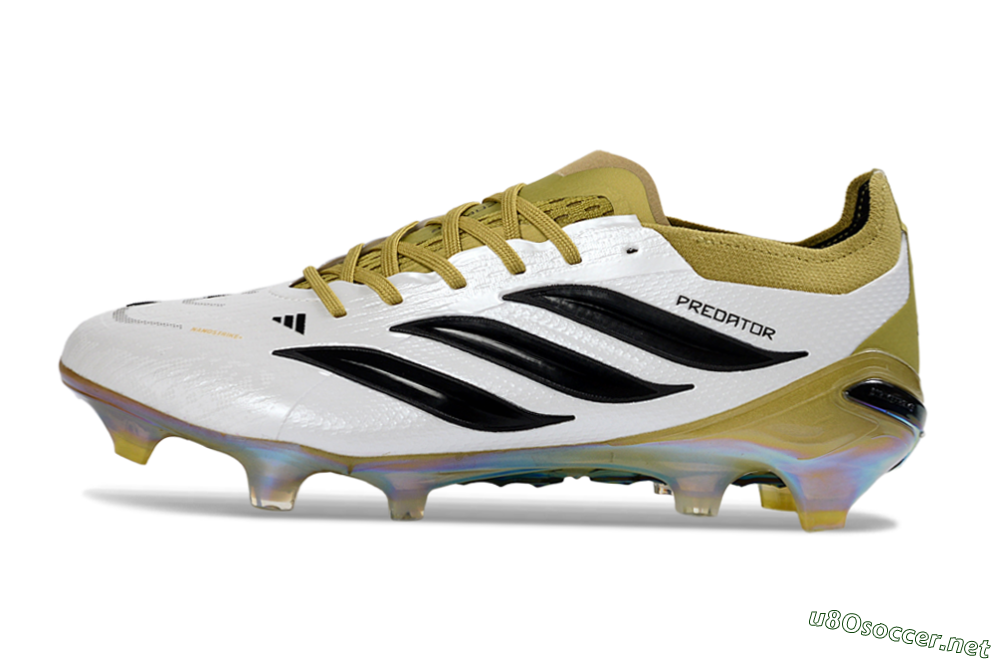 Unisex Adidas Predator 26 Elite FG Football Boots - White/Gold/Black 0