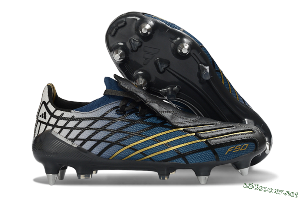Unisex Adidas F50 Spider Elite SG Football Boots - Blue/Night Sky/Golden Accent 2