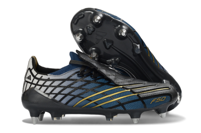 Unisex Adidas F50 Spider Elite SG Football Boots - Blue/Night Sky/Golden Accent