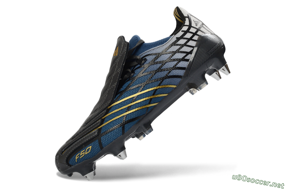 Unisex Adidas F50 Spider Elite SG Football Boots - Blue/Night Sky/Golden Accent 5