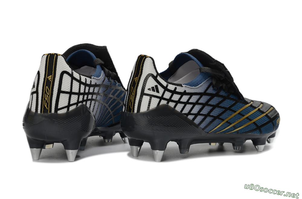 Unisex Adidas F50 Spider Elite SG Football Boots - Blue/Night Sky/Golden Accent 6