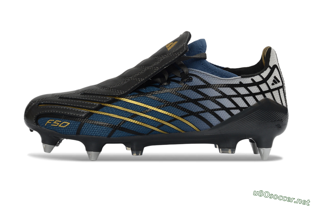 Unisex Adidas F50 Spider Elite SG Football Boots - Blue/Night Sky/Golden Accent 0