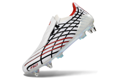 Men's Adidas F50 Spider Elite SG Football Boots - White/Crimson/Jet Black