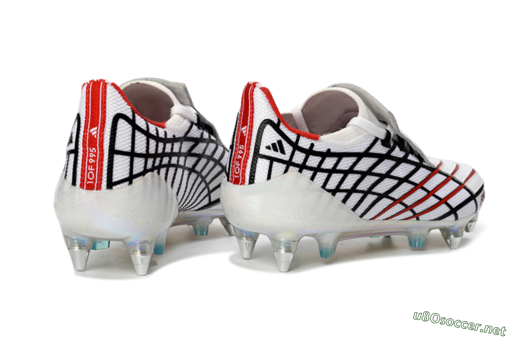Men's Adidas F50 Spider Elite SG Football Boots - White/Crimson/Jet Black 6