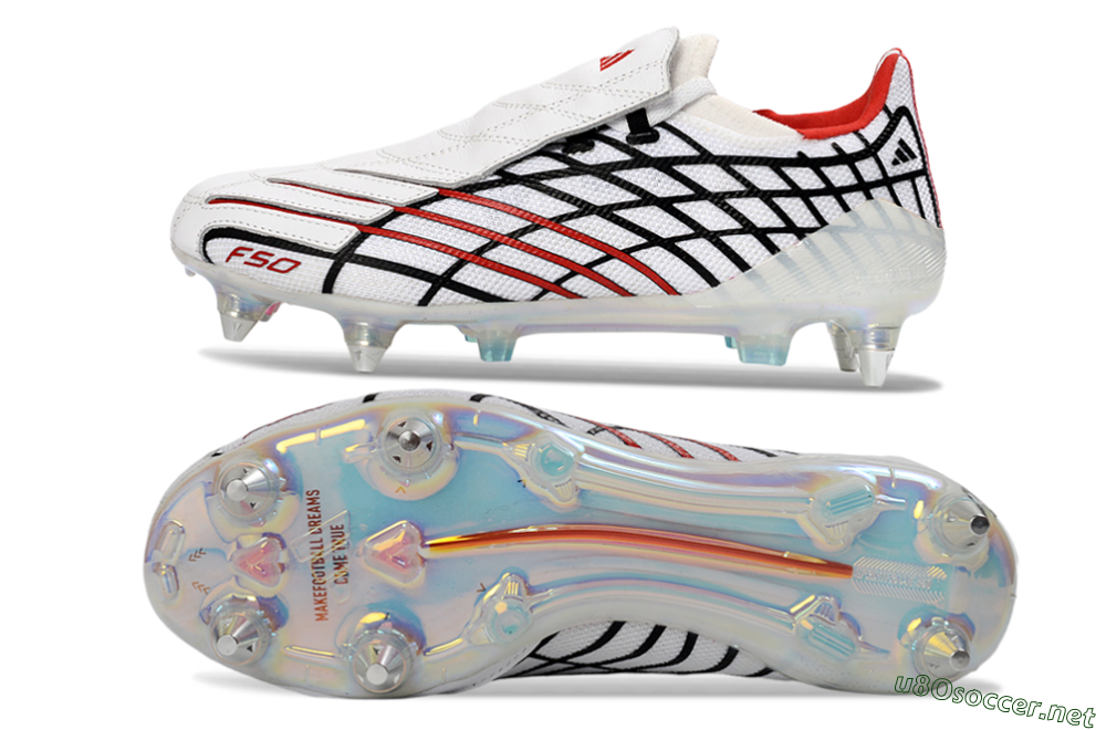 Men's Adidas F50 Spider Elite SG Football Boots - White/Crimson/Jet Black 1