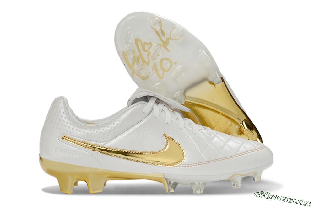Men's Nike Tiempo Legend SE FG Football Boots - White/Metallic Gold/Classic White 2