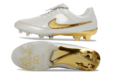 Men's Nike Tiempo Legend SE FG Football Boots - White/Metallic Gold/Classic White