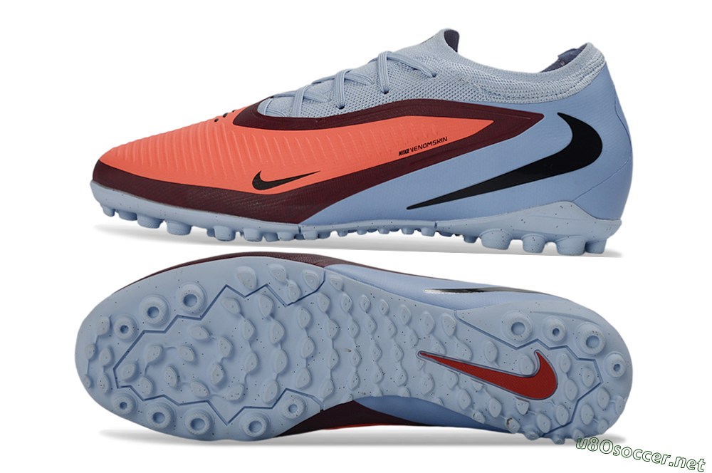 Unisex Nike Phantom 6 Elite Low TF Football Shoes - Orange/Sky Blue/Crimson 1