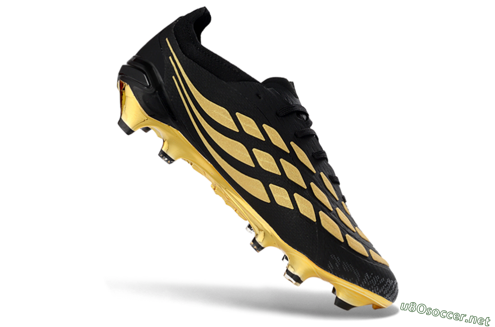 Unisex Adidas Predator 26 Elite FG Football Boots - Black/Metallic Gold/Onyx Black 4