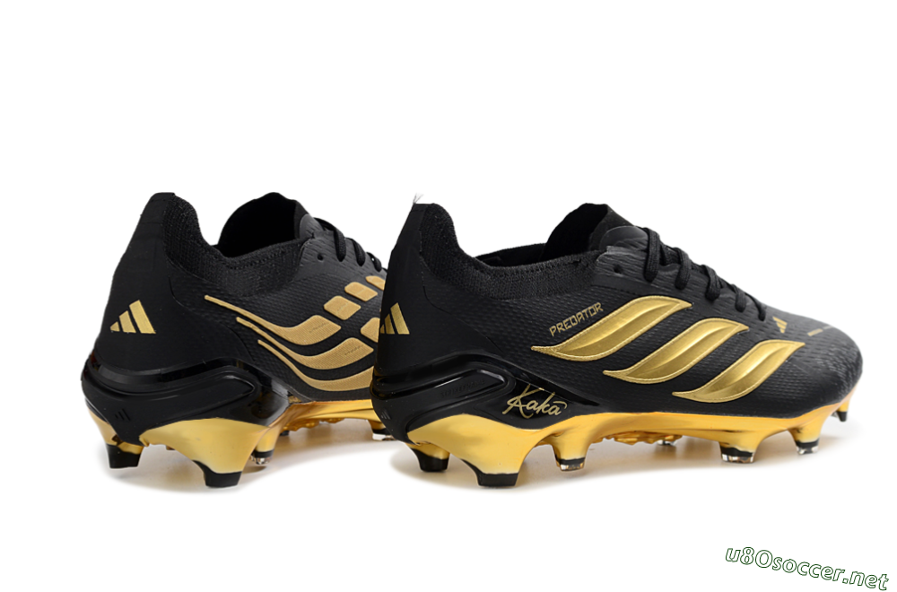 Unisex Adidas Predator 26 Elite FG Football Boots - Black/Metallic Gold/Onyx Black 6