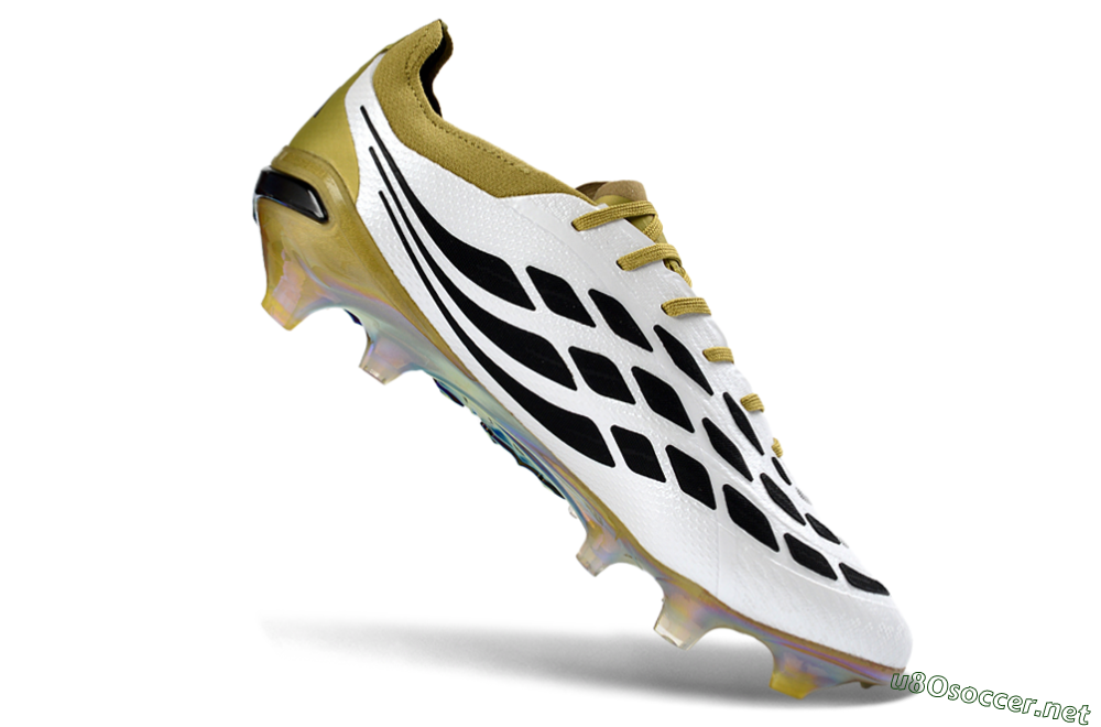 Unisex Adidas Predator 26 Elite FG Football Boots - White/Golden Olive/Black 4