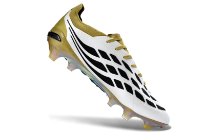 Unisex Adidas Predator 26 Elite FG Football Boots - White/Golden Olive/Black
