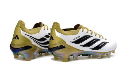 Unisex Adidas Predator 26 Elite FG Football Boots - White/Golden Olive/Black