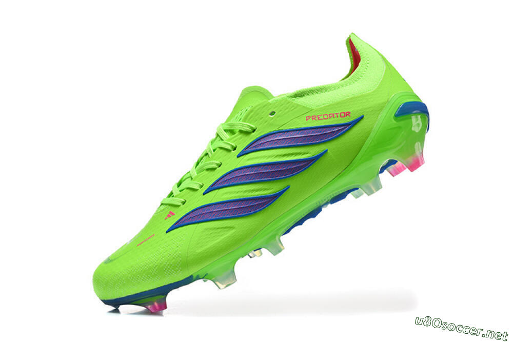 Men's Adidas Predator 26 Elite FG Football Boots - Green/Electric Green/Striking Blue 8