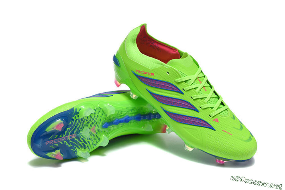 Men's Adidas Predator 26 Elite FG Football Boots - Green/Electric Green/Striking Blue 4