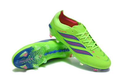Men's Adidas Predator 26 Elite FG Football Boots - Green/Electric Green/Striking Blue