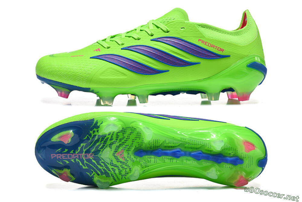 Men's Adidas Predator 26 Elite FG Football Boots - Green/Electric Green/Striking Blue 1