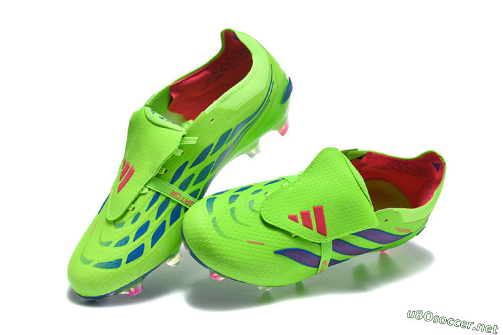 Men's Adidas Predator 26 Elite Fold-Over Tongue FG Football Boots - Green/Electric Lime/Cobalt Blue 6
