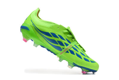 Men's Adidas Predator 26 Elite Fold-Over Tongue FG Football Boots - Green/Electric Lime/Cobalt Blue