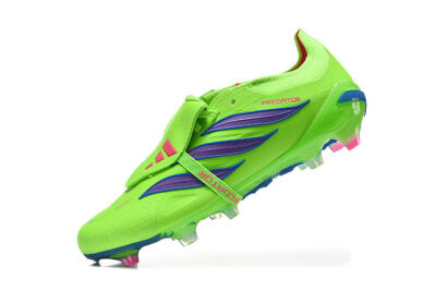 Men's Adidas Predator 26 Elite Fold-Over Tongue FG Football Boots - Green/Electric Lime/Cobalt Blue