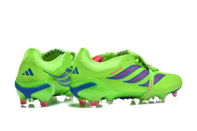 Men's Adidas Predator 26 Elite Fold-Over Tongue FG Football Boots - Green/Electric Lime/Cobalt Blue