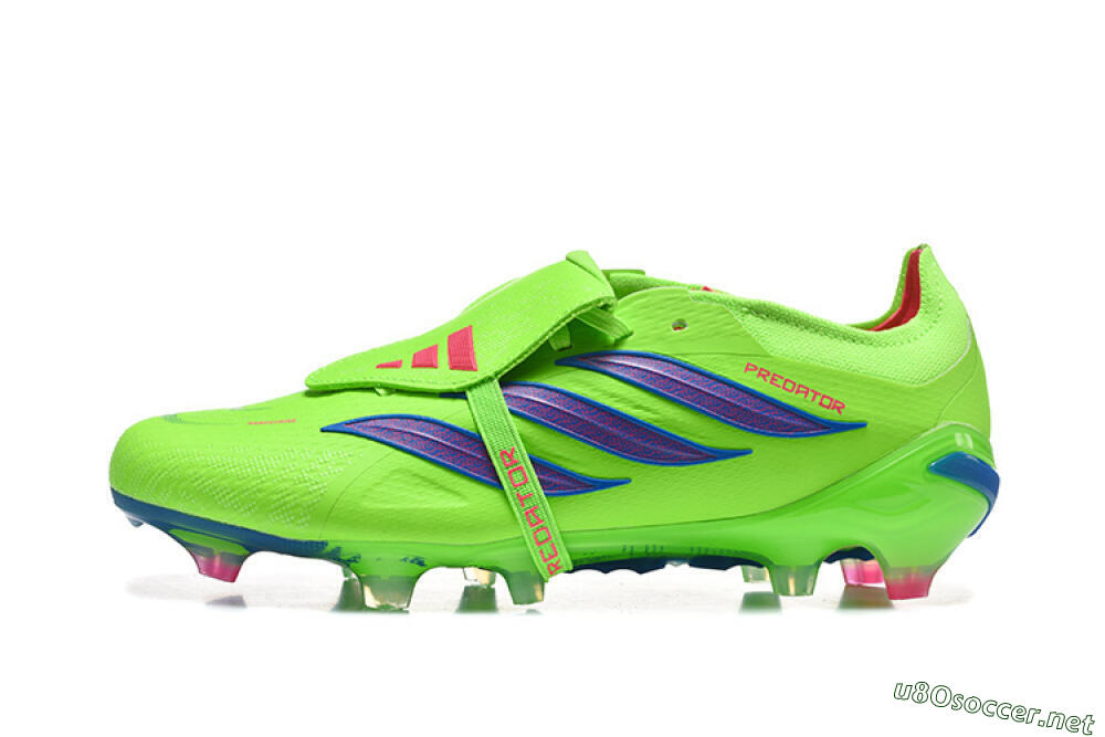 Men's Adidas Predator 26 Elite Fold-Over Tongue FG Football Boots - Green/Electric Lime/Cobalt Blue 0