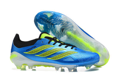 Men's Adidas Predator 26 Elite FG Football Boots - Blue/Electric Blue/Neon Green