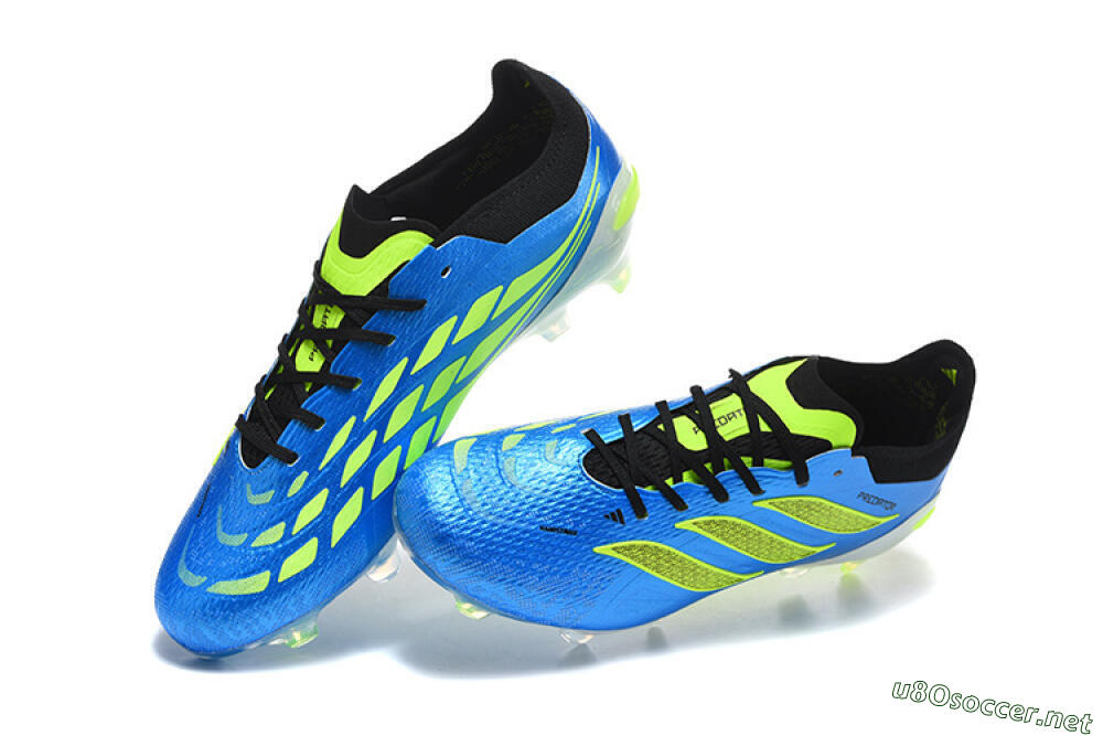 Men's Adidas Predator 26 Elite FG Football Boots - Blue/Electric Blue/Neon Green 6