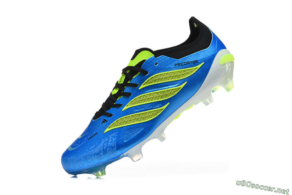 Men's Adidas Predator 26 Elite FG Football Boots - Blue/Electric Blue/Neon Green 8